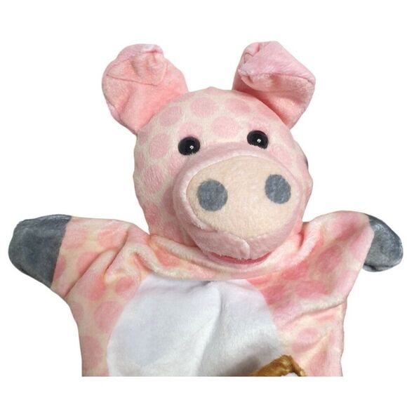 Melissa & Doug Hand Puppets 4 Farm Animal Plush Puppeteers Pig Cow Donkey Lamb - Picture 5 of 9